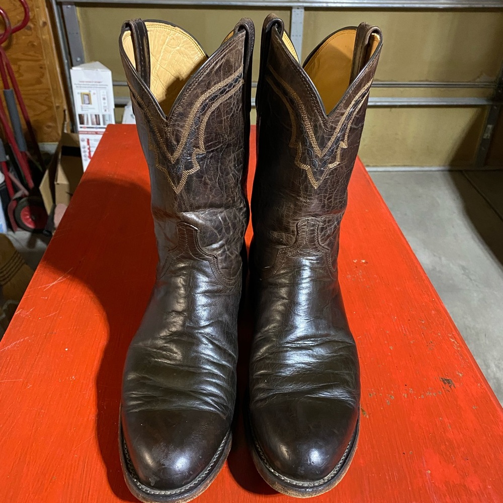 Lucchese Dark Brown Roper boots 12D